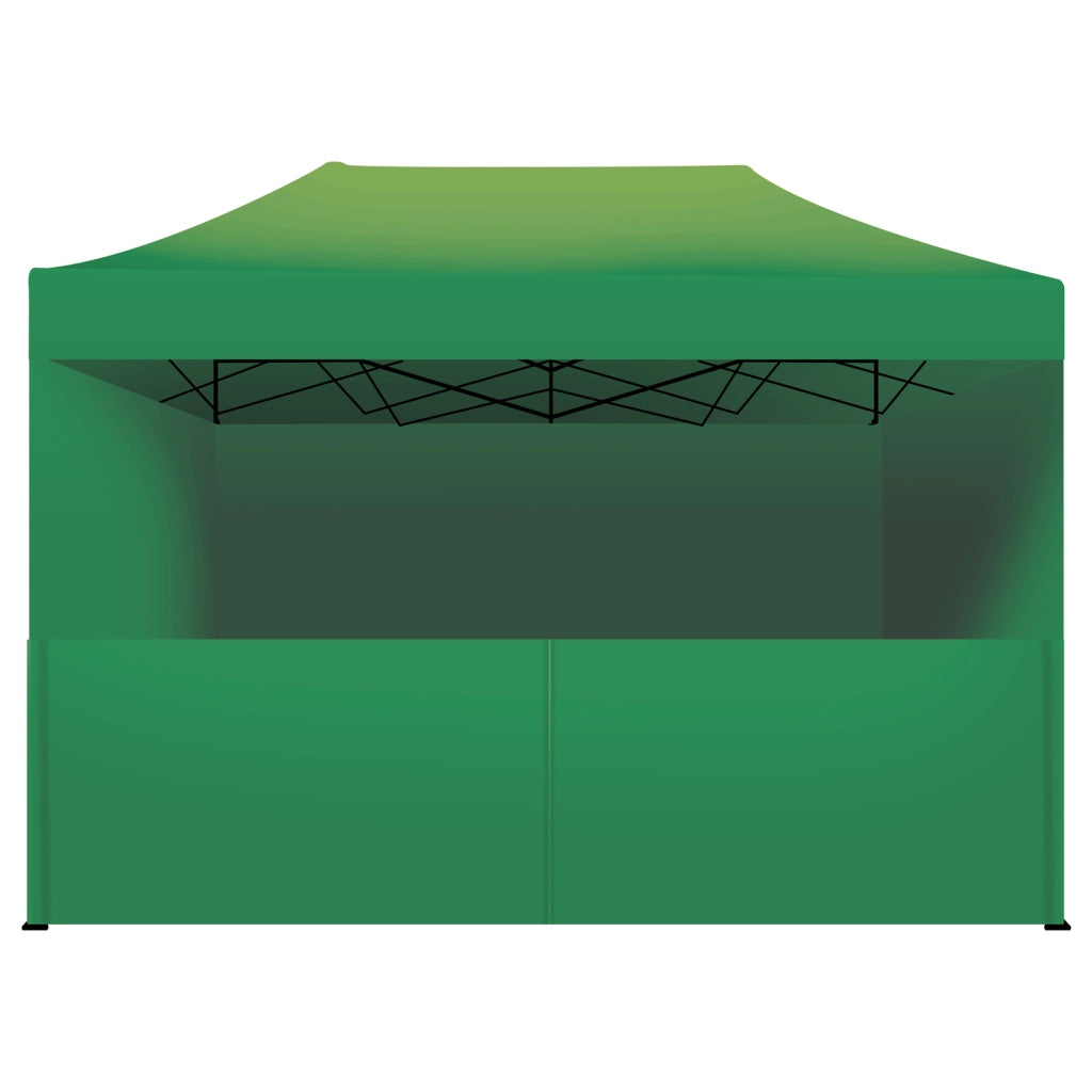 Taman Tenda / Gazebo Per Giardino 3X4,5 Mt Impermeabile Tendone Pieghevole Per Fiere E Mercati Con Teli Laterali Colore Verde