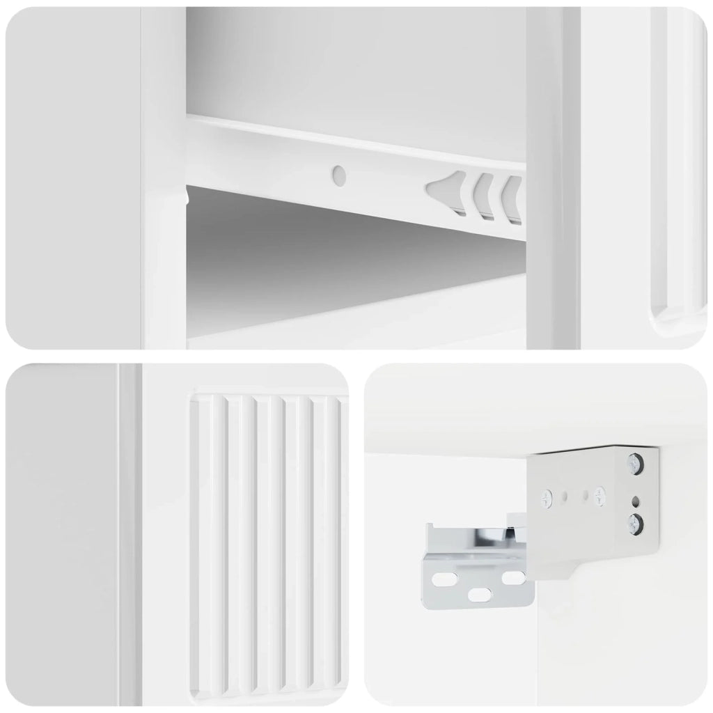 Mobiletto da notte a muro 2 pcs Bianco Lucido 33 x 34,5 x 20 cm