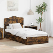 Letto con Contenitore Rovere fumé 70 x 190 cm Legno multistrato 3413149