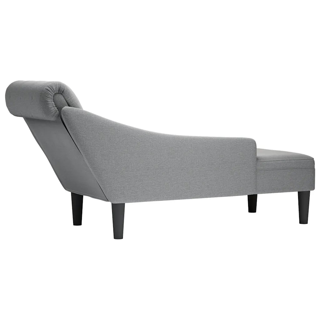 Sdraio con Cuscino e Bracciolo Destro in Tessuto Grigio Chiaro CFW3340003
