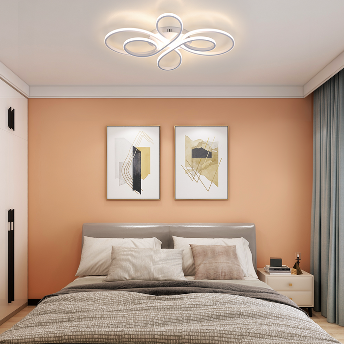 ZMH Lampada da soffitto plafoniera LED moderna bianca 40cm 30W 3000K luce calda