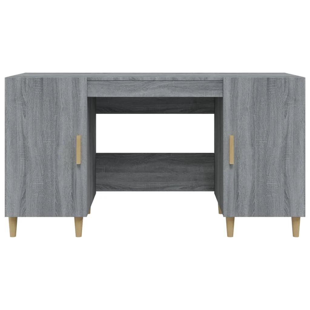 Scrivania Sonoma postazione computer mobile per computer scrivania da studio 140 x 50 x 75 cm legno ingegnerizzato grigio 02_0023958