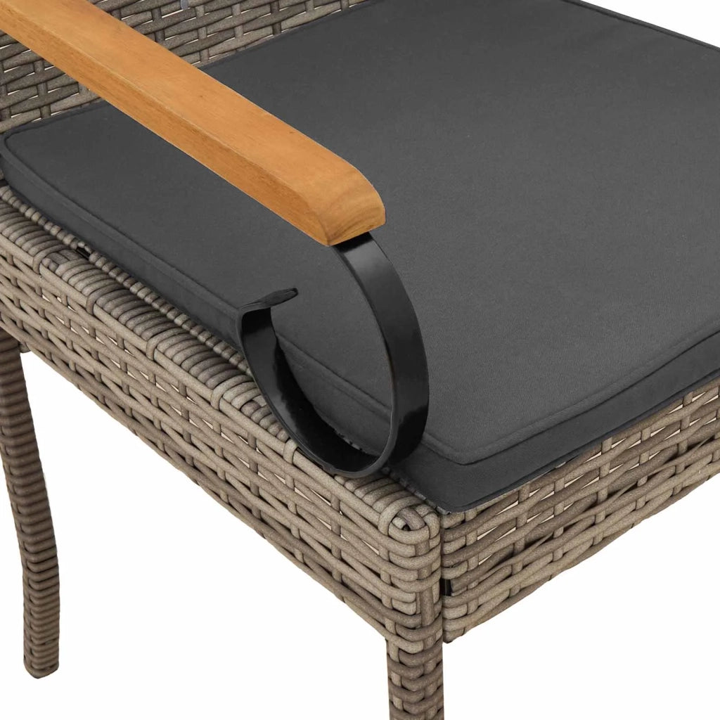 Sedie da giardino con cuscino 2 pcs Grigio e Grigio Scuro