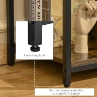 Mobile TV da Salotto in Stile Industriale, Legno e Acciaio, 110x40x50cm
