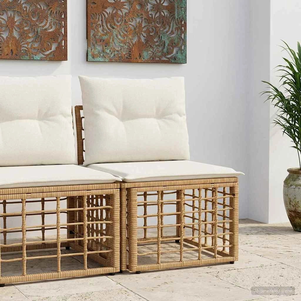 Modulo Divano da Esterno Senza Braccioli Naturale polyrattan 42026732