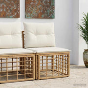 Modulo Divano da Esterno Senza Braccioli Naturale polyrattan 42026732