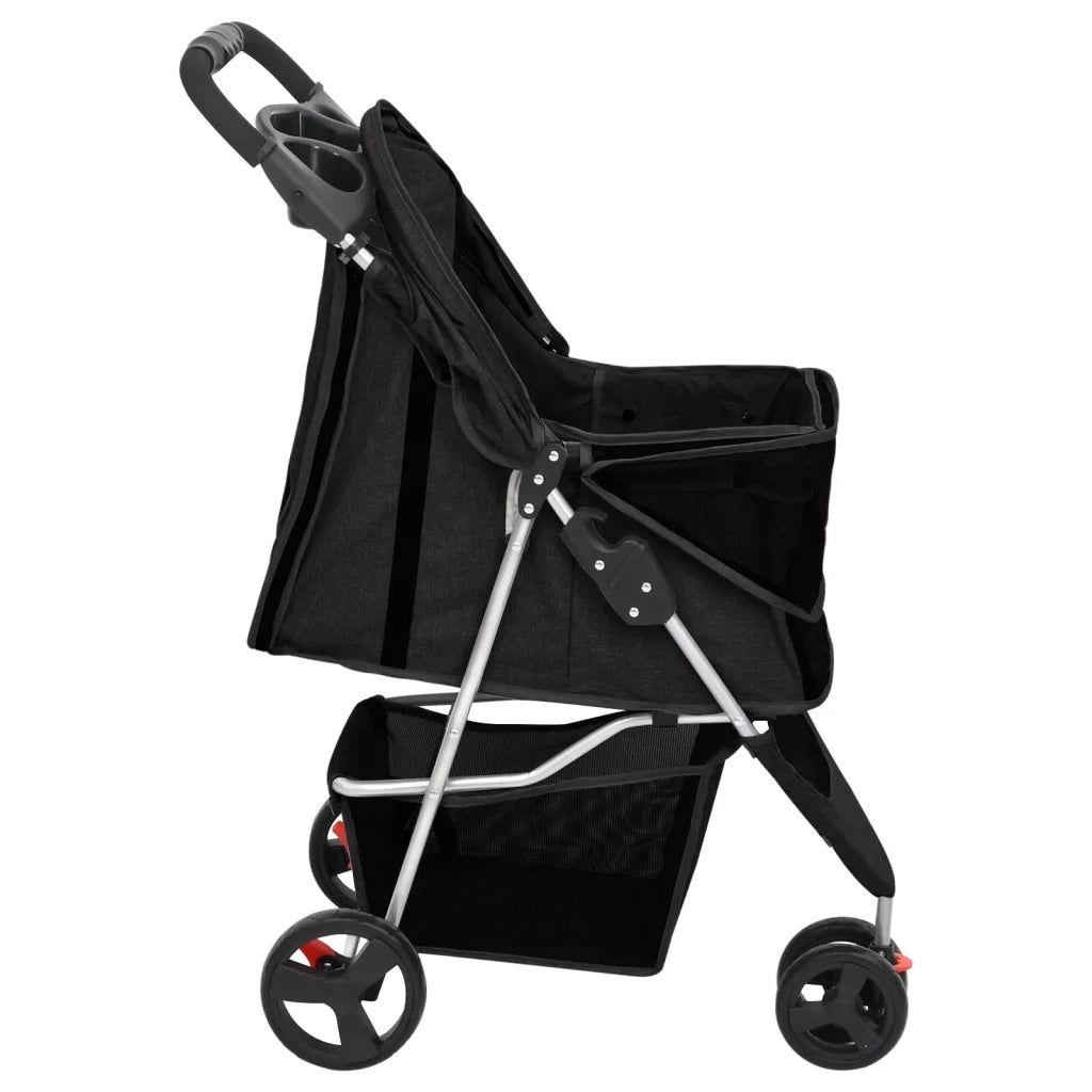Passeggino per Cani Pieghevole Nero 80x46x98cm Tessuto Oxford CFW3916756