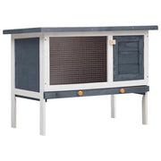 Gabbia/conigliera da esterno 1 piano 90 x 45 x 65 cm legno grigio 02_0000583