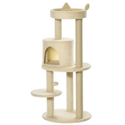 Albero Tiragraffi per Gatti con Piattaforme ¨C zephmum ¨C Crema 48x48x104 cm