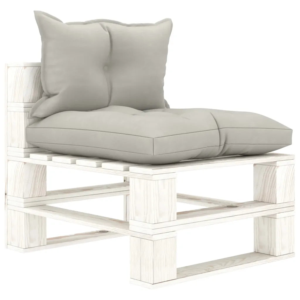 Poltrona Centrale da Giardino Pallet con Cuscini Tortora Legnocod mxl 120239