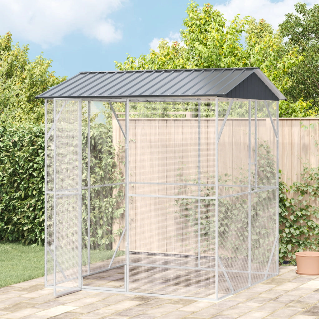 voliera per uccelli  antracite 210x227x247 cm acciaio