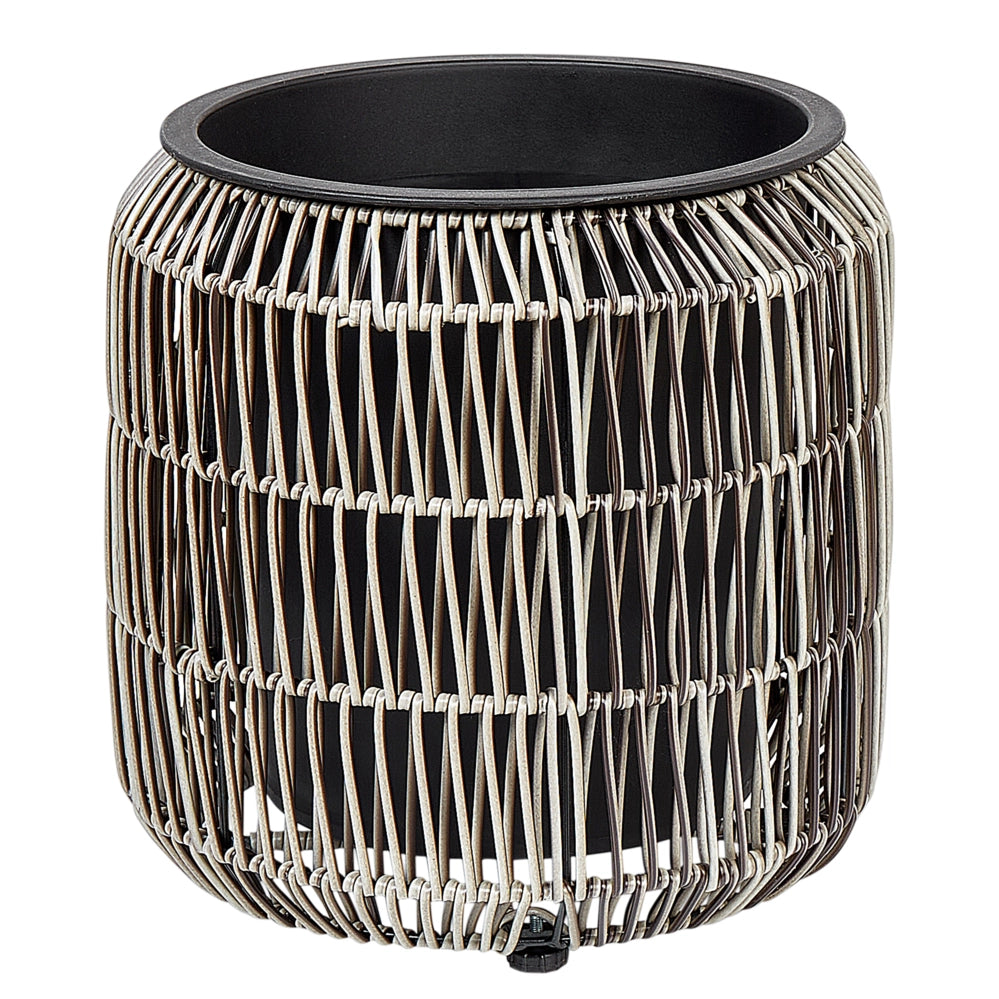 Set di 2 vasi in finto rattan chiaro per piante con inserto interni ed esterni