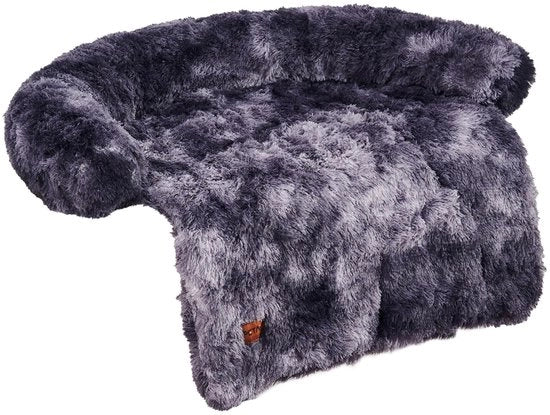 Matrice antiscivolo per cani e gatti per divano - Antiscivolo, lavabile in lavatrice - Matrice confortevole per cani e gatti grandi - Cuscino per divano con copertura rimovibile (Tie-Dye grigio scuro, L-110x105x17cm)