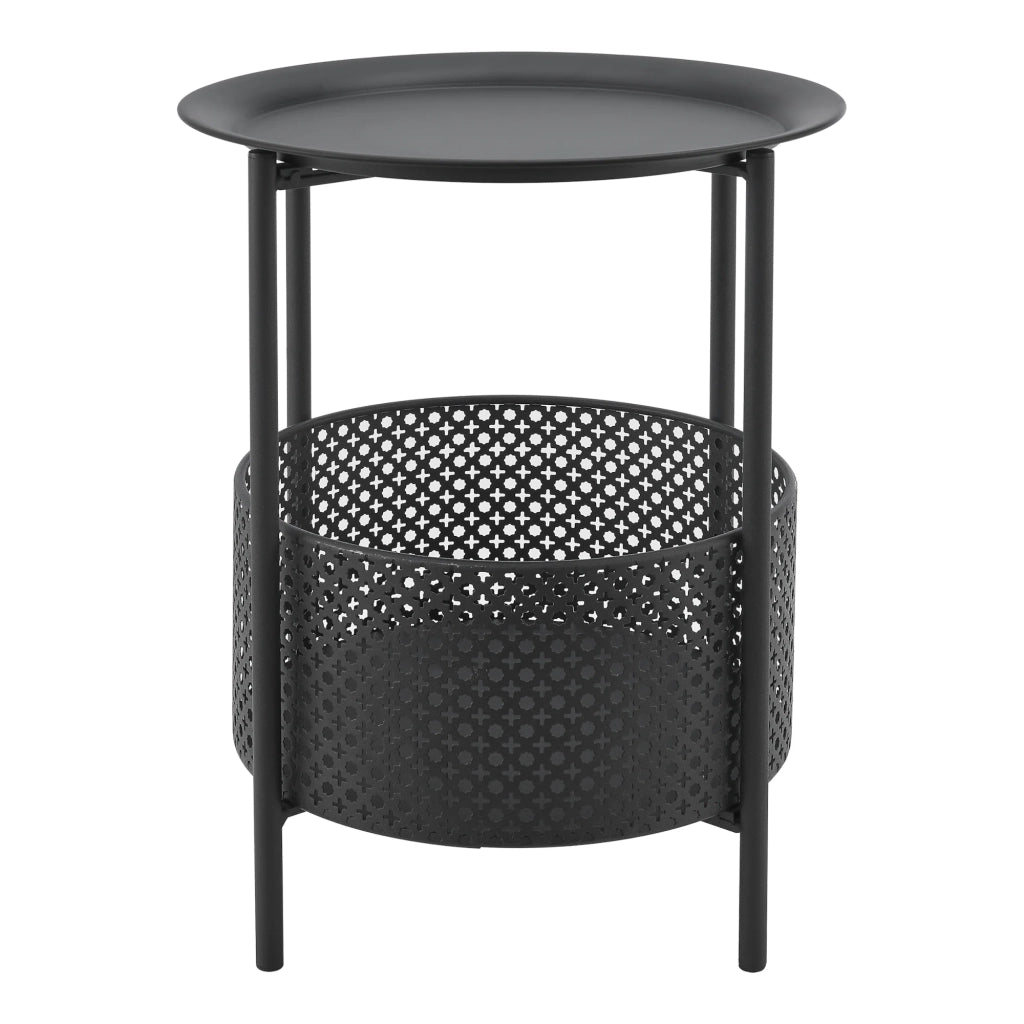 Tavolino rotondo in metallo 45 x 35 cm nero 03_0008545