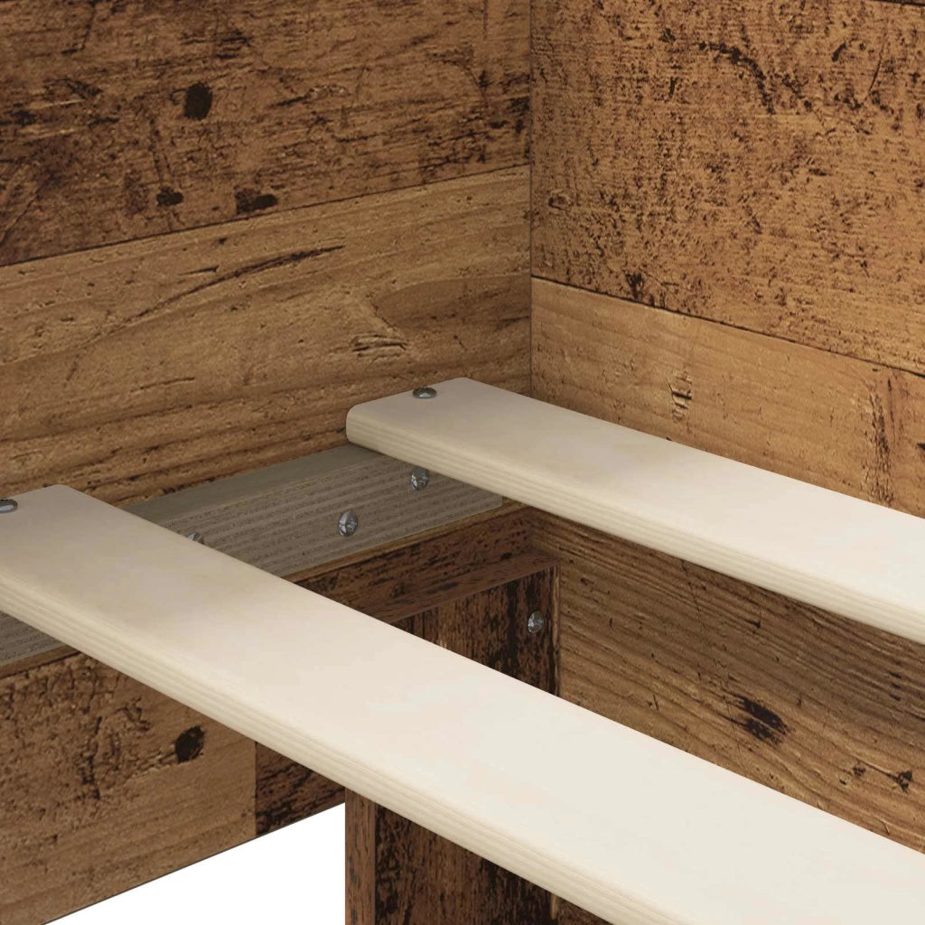 Struttura letto con testata Legno antico 80 x 200 cm