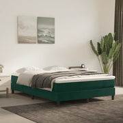 Struttura Letto a Rete a Molle-Giroletto Verde Scuro 140x190 cm in Velluto 437499