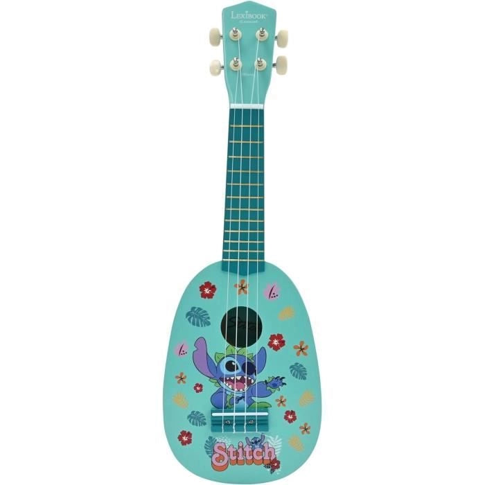Lexibook - Stitch Ukulele - Circa 53 cm - Legno - 6 corde in nylon - Guida fornita