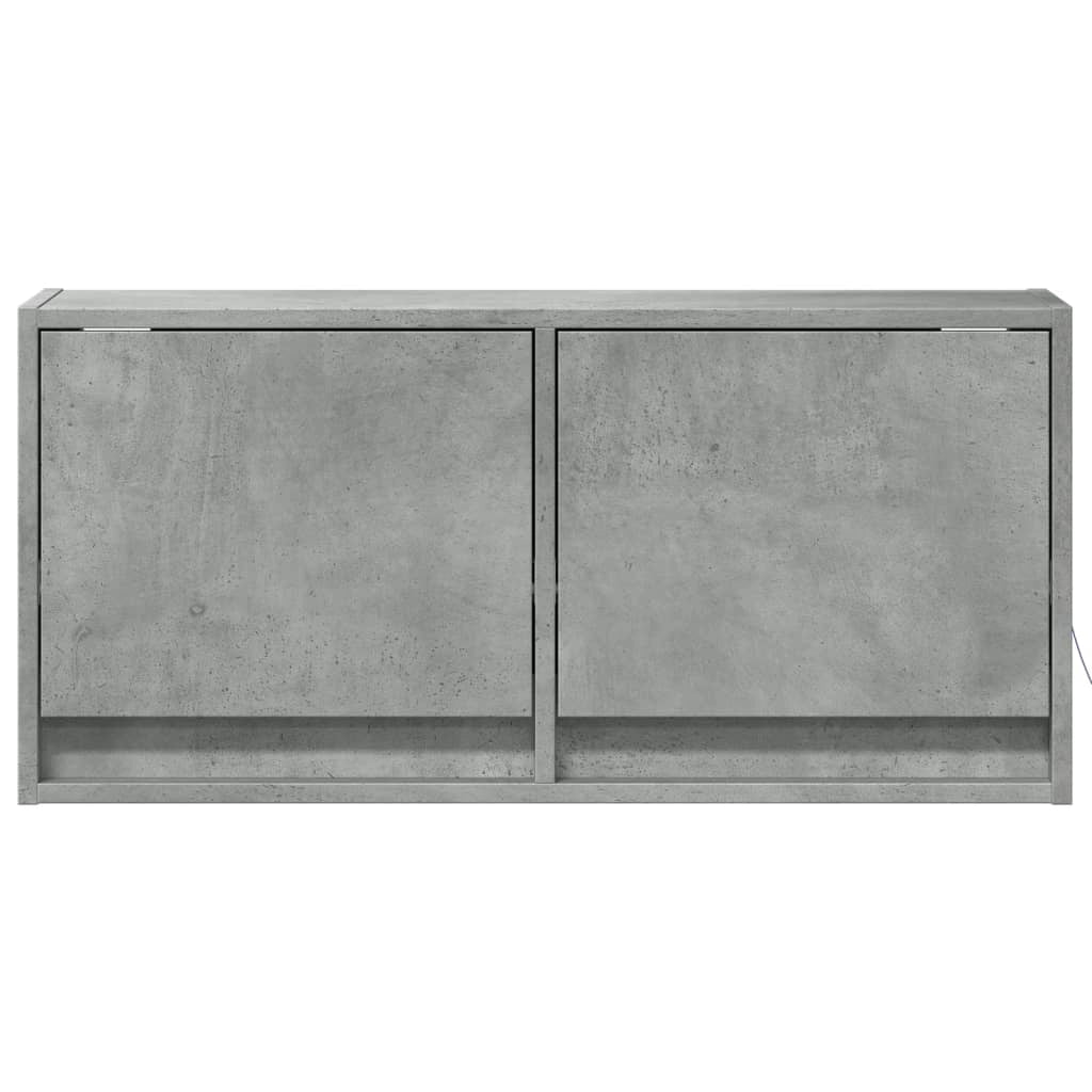 Mobile TV multimediale scaffale TV credenza mobile TV sala da pranzo soggiorno camera da letto montaggio a parete con luci LED 80 x 31 x 35 cm grigio 02_0027915