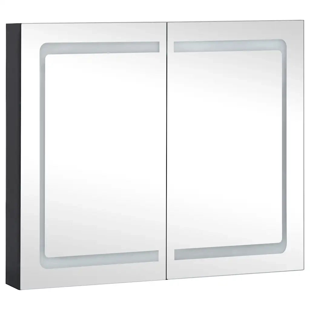 Armadietto Bagno con Specchio e LED-Mobiletto a specchio 80x12,2x68 cm 356557