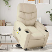 Poltrona Alzapersona Elettrica Reclinabile Crema in Similpelle 3204680