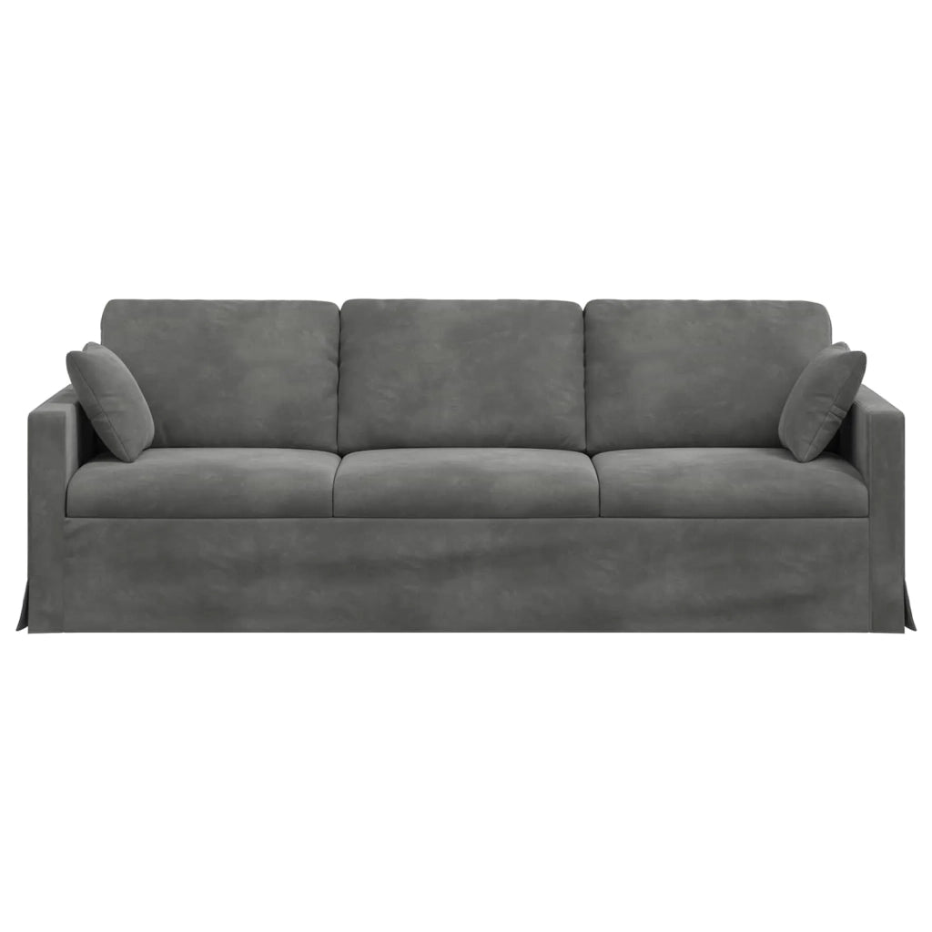 Divano Grigio scuro 228 x 78 x 80 cm Velluto 42024441