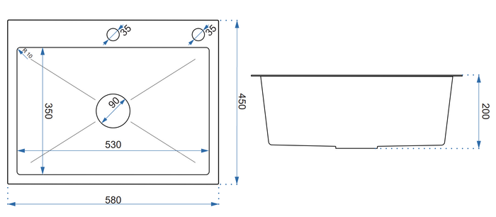 Lavello In Acciaio Luke 110 Workstation Black senza rubinetto da cucina