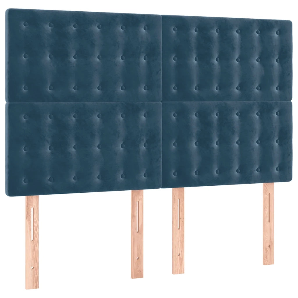 Letto a Molle con Materasso e LED Blu Scuro 140x190 cm 3136363