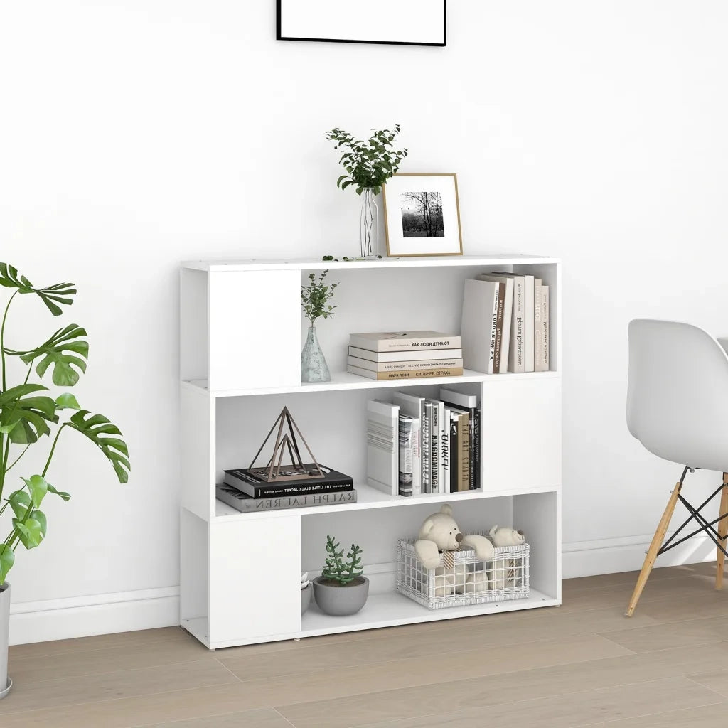 Libreria Divisorio-Scaffale per Libri-Mobile di Stoccaggio Bianco 100x24x94 cm