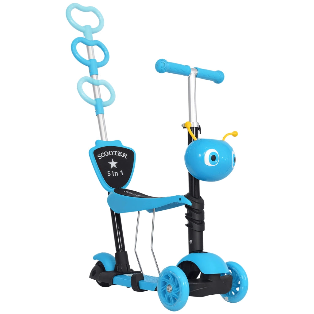 Patinete 3 in 1 per Bambini con Sedile Estraibile ¨C zephmum ¨C Blu 62x25x72,5 cm