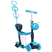 Patinete 3 in 1 per Bambini con Sedile Estraibile ¨C zephmum ¨C Blu 62x25x72,5 cm