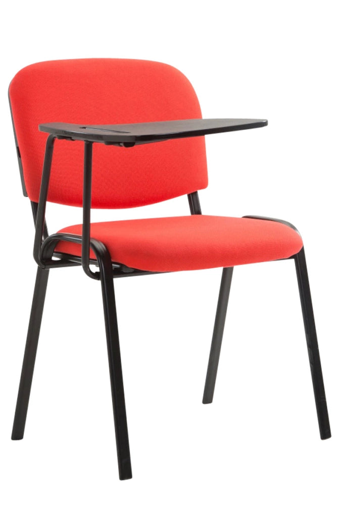 Sedia Ken in tessuto con tavolino ribaltabile rosso