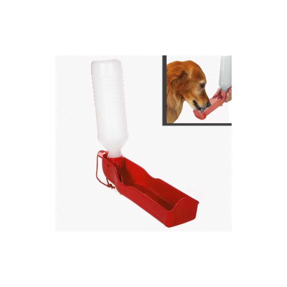 Trade Shop - Borraccia Con Scodella Portatile Per Cani Gatti Bottiglia Salvagoccia 300ml -