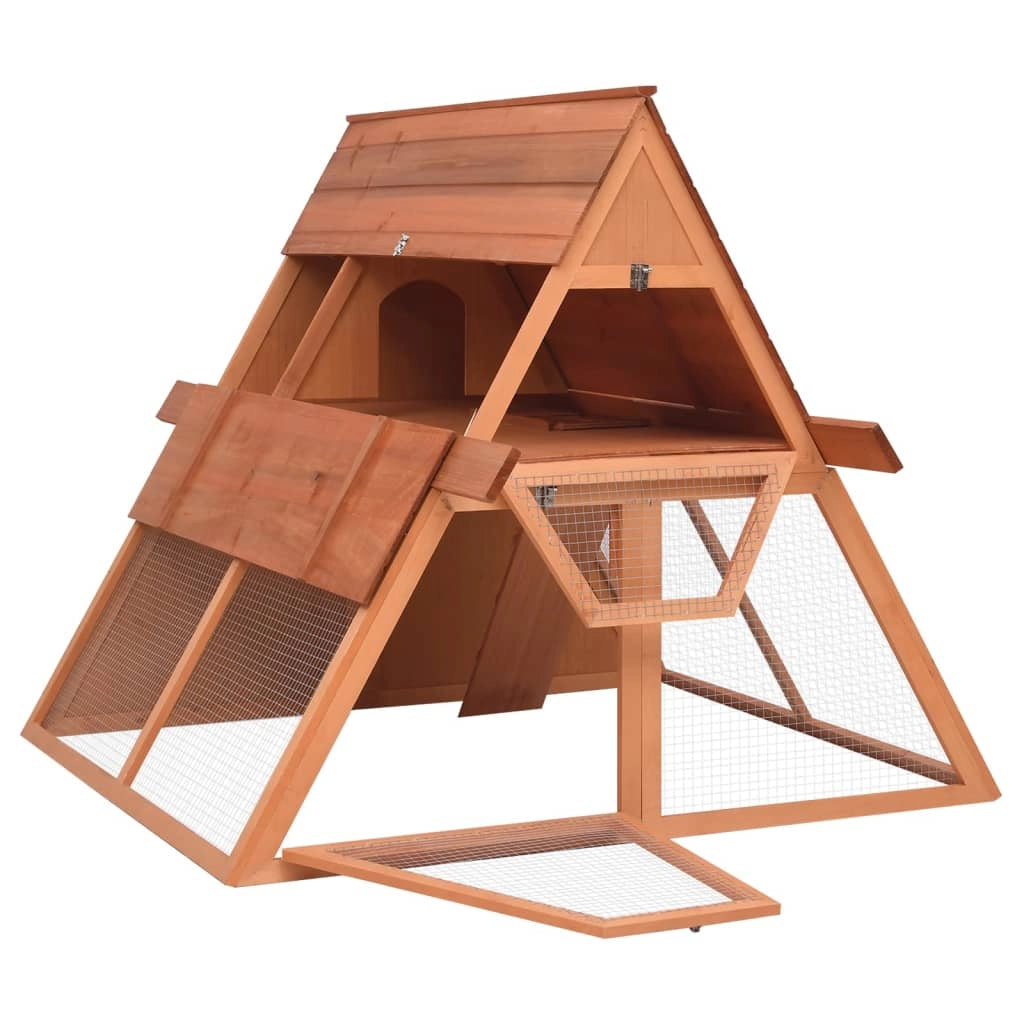 Conigliera 152 x 127 x 109,5 cm in legno massello di abete marrone 02_0041940