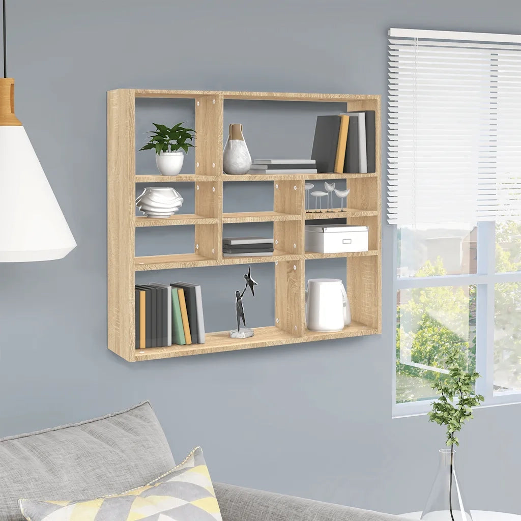 Scaffale a parete | Ripiano a parete | Mensola a parete Rovere Sonoma 90x16x78cm in Legno Multistrato