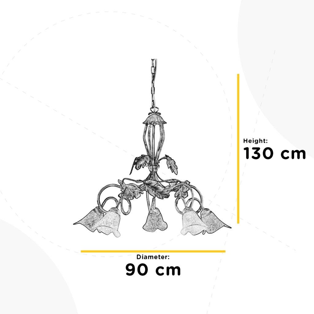 Lampadario 5 luci Marilena