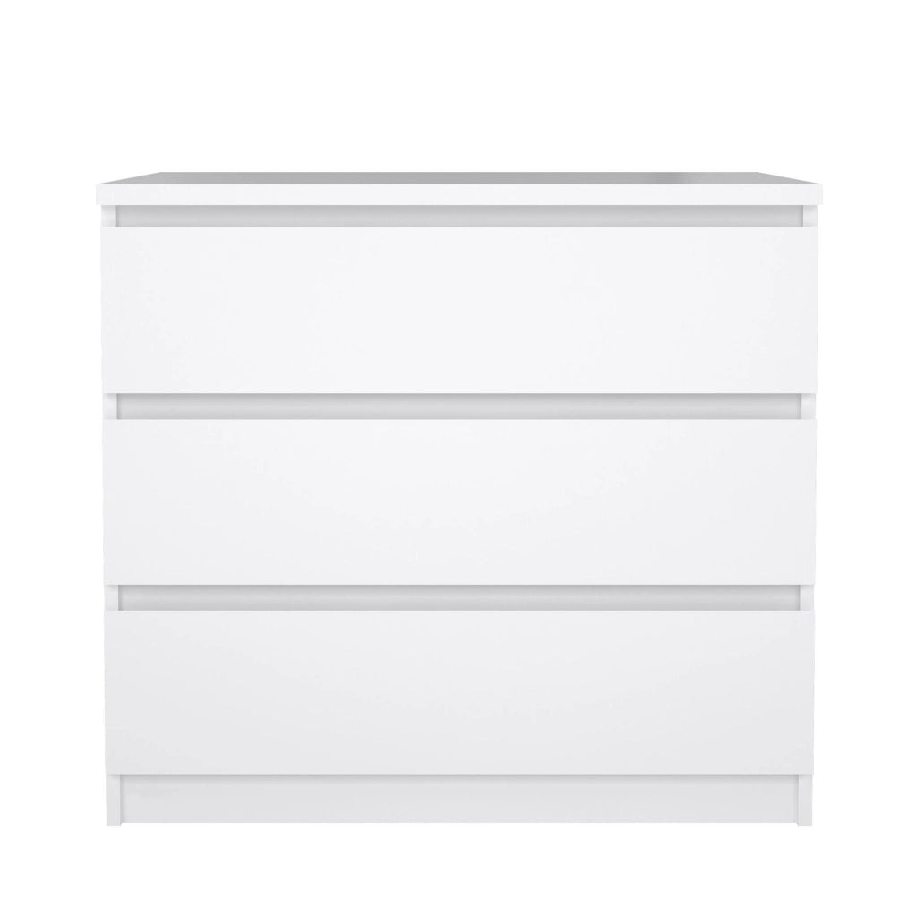 Cassettiera Kajiki, Settimino multiuso, Comò camera da letto, Mobile con cassetti, 77x50 h68 cm, Bianco lucido
