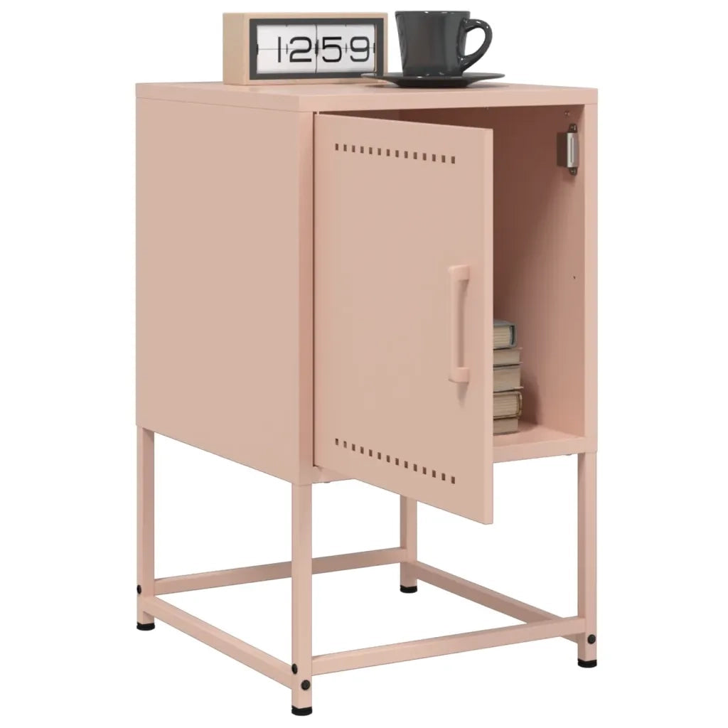 Comodino-Tavolino da notte Rosa 36x39x60,5 cm in Acciaio 515884