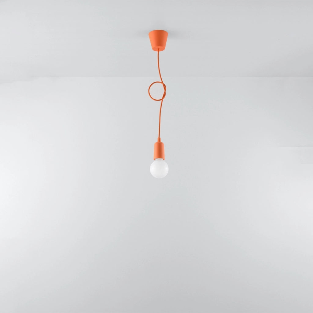 Lampada a sospensione Matero 1 arancione E27 Pure Lume