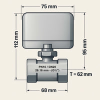 Valvola di zona motorizzata a due vie serie DQ220 220VAC DN20 26.9 mm (3/4")