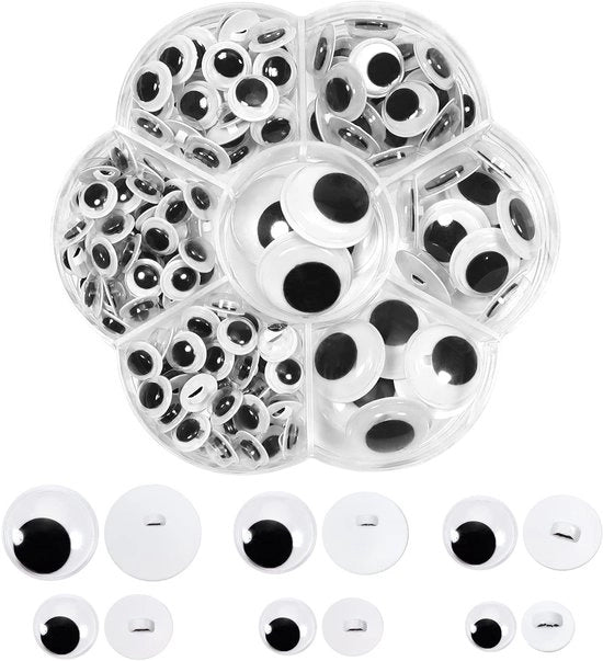 Punti di unione in plastica rotondi - 172 pezzi - autoadesivi - diametro 8-20 mm - per artigianato DIY - punti di unione