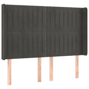 Testiera | Testata ad Orecchio GrigioScuro 147x16x118/128cm in Velluto