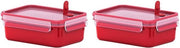 Contenitore Magnetron con Clip e Micro Magnetron 517773 | Ventiolo Magnetron | 1,0 L | Borsa da Picnic | Peso Integrato | Prodotto in Germania | Rosso/Translucido (2 pezzi)