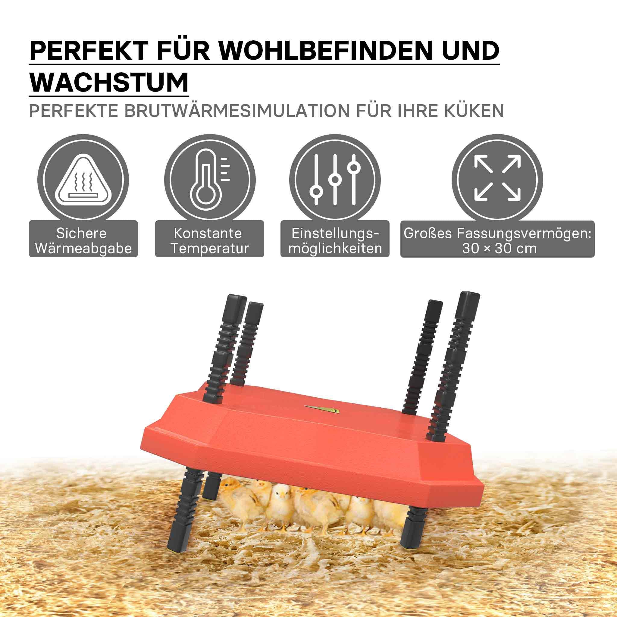 Fudajo Chioccia artificiale 30x30cm 50W Piastra termica per 20-25 pulcini con temperatura regolabile