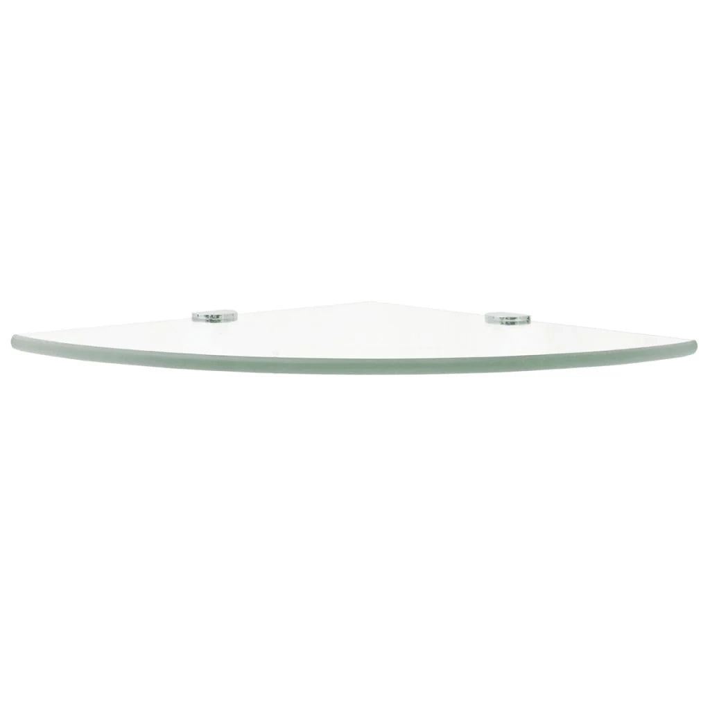 Mensola angolare per mobile + staffe cromate vetro trasparente 35 x 35 cm 2702218/2