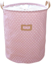 Cestino per bucato rotondo con stoffa per asciugatrice e appoggio per stendibiancheria pieghevole per bambini in rosa