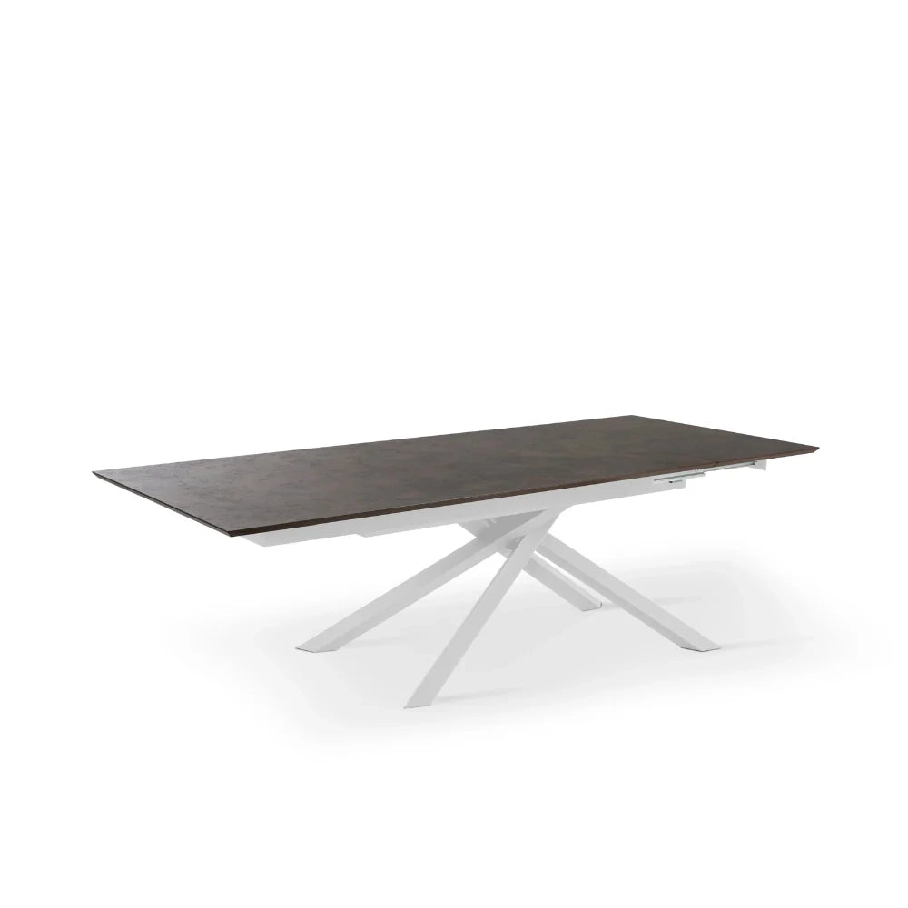 Tavolo da pranzo allungabile in HPL effetto marmo ruggine Ryder 170-270x90 cm fino a 12 posti Made in Italy | Duzzle