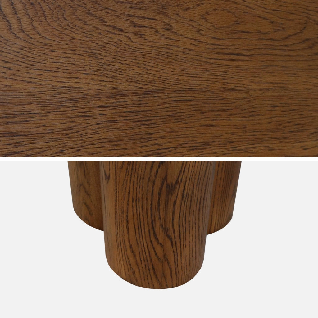 Tavolo da pranzo ovale in legno di hevea e impiallacciato rovere 8