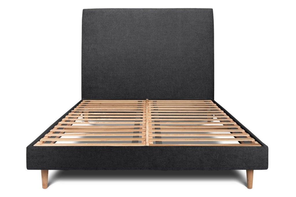 Letto 140x200 cm con testata imbottita - Tessuto Tela opaca
