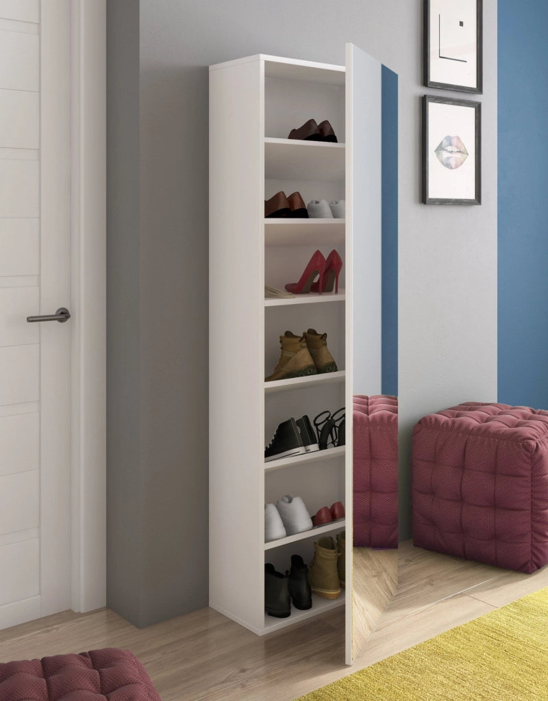 Mobile Portascarpe Stazzema, Scarpiera 6 Ripiani, 51x28x160h cm Bianco