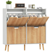 Cassettiera con 4 cassetti e ripiani regolabili ¨C zephmum ¨C 95x26x95 cm bianco naturale